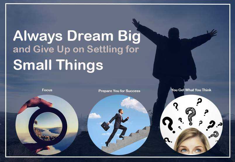 Always Dream Big and Give Up on Settling for Small Things